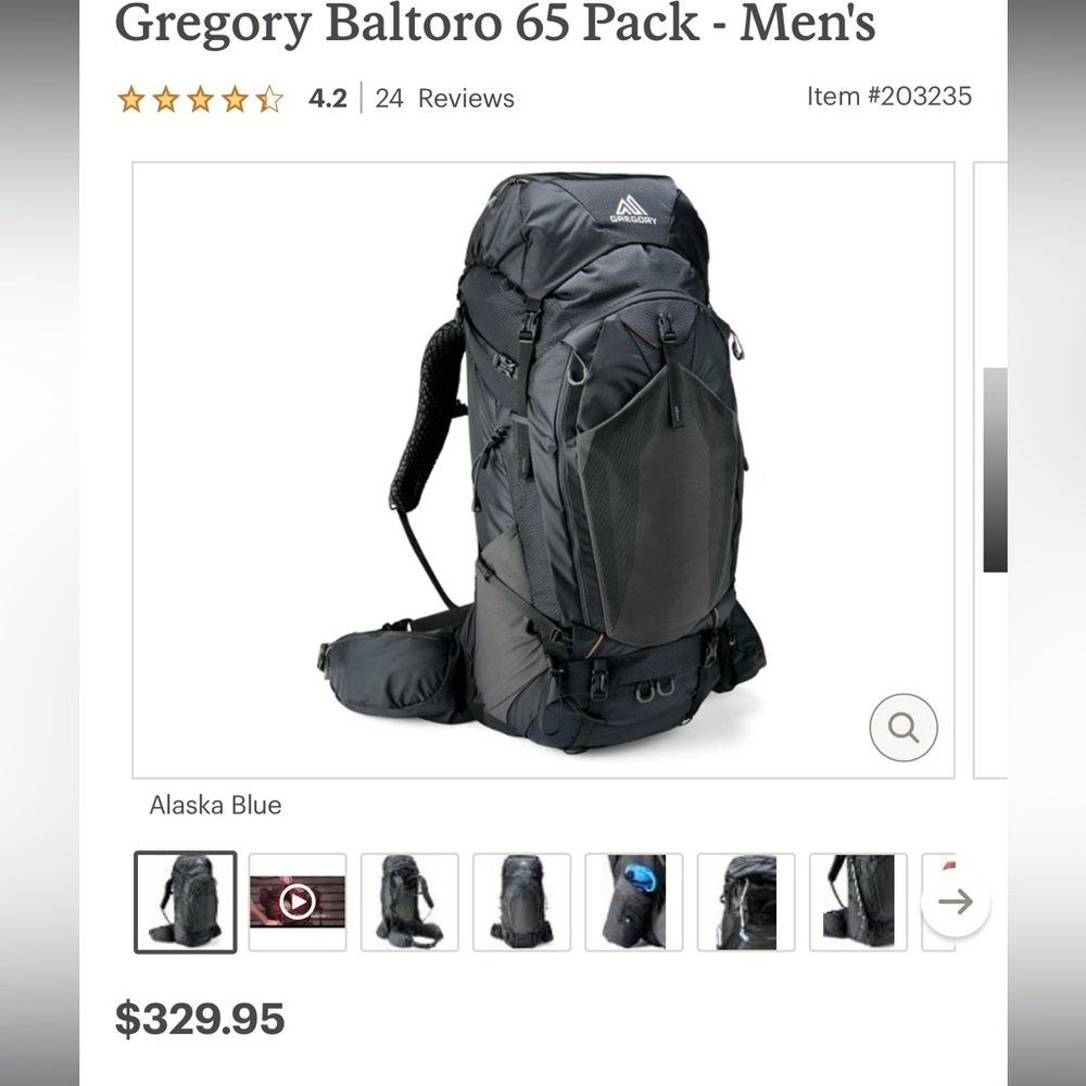 COPY - Men's Gregory Baltoro 65 pack size Medium